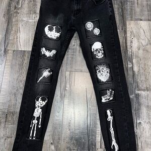 Black Graphic Men Jeans